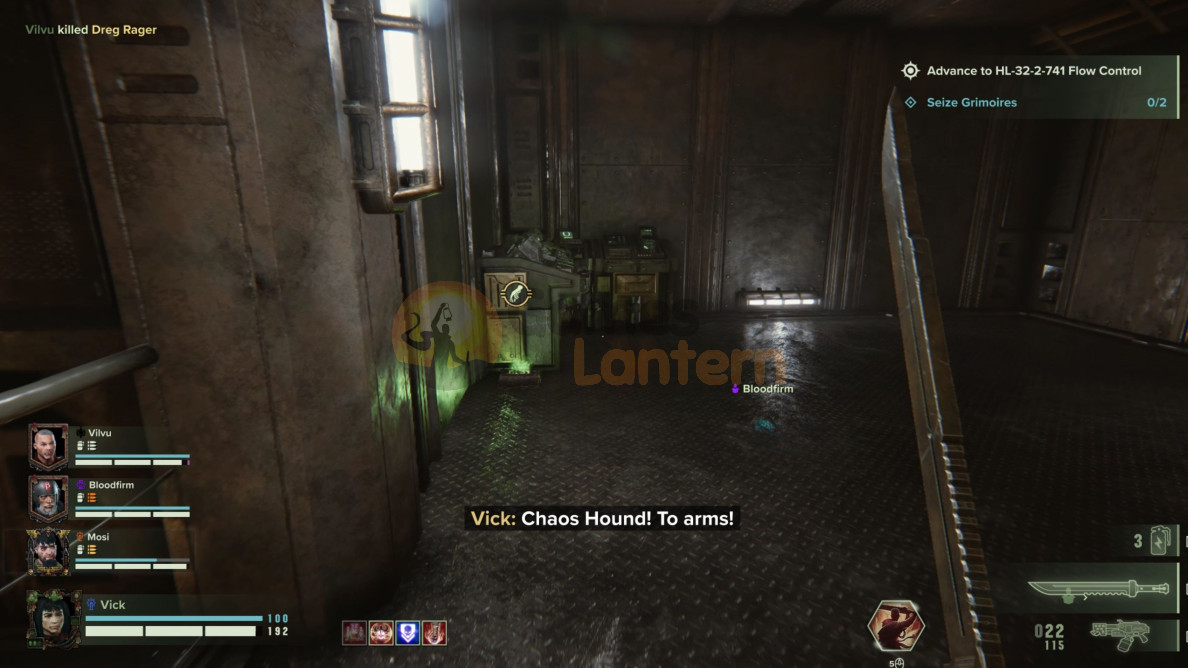 Once upstairs you can see the Grimoire on the left side if it spawned here