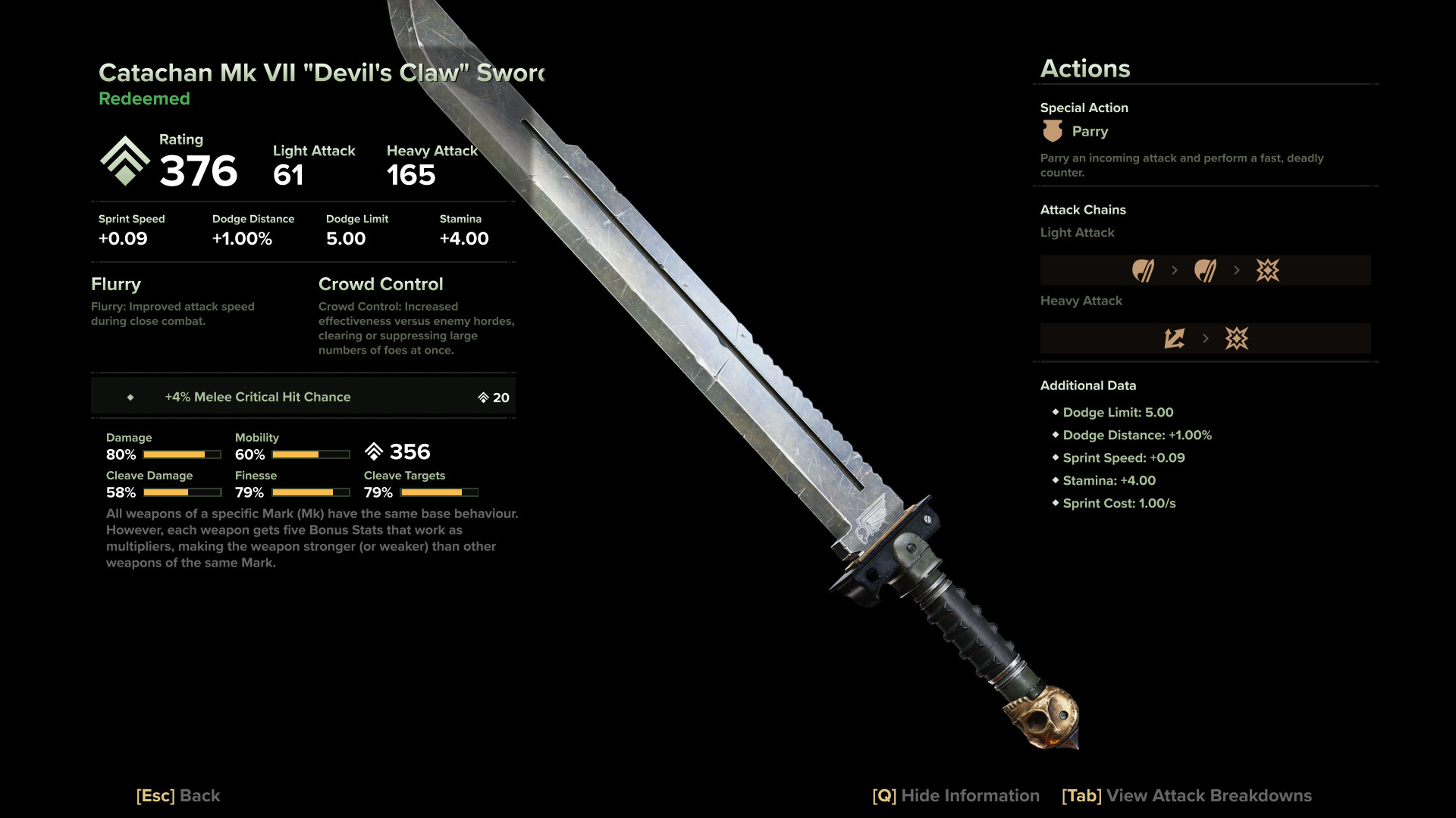 Catachan Mk VII "Devil's Claw" Sword