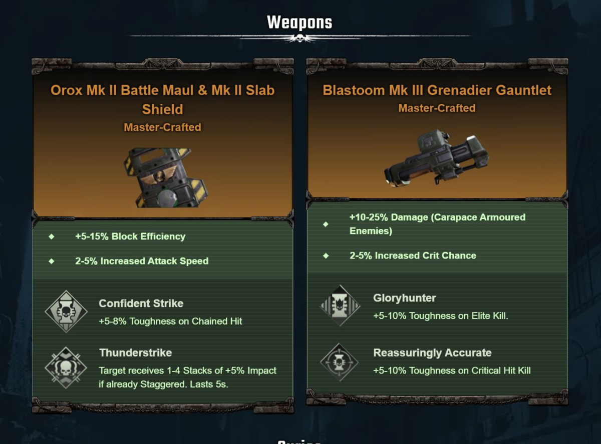 Set up your weapons how your build requires them