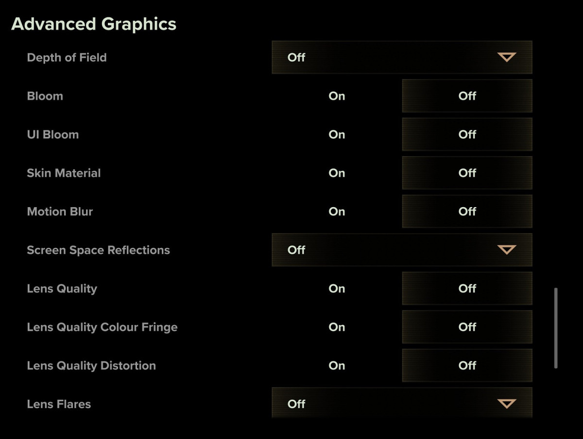 Turn everything off to improve FPS in Darktide