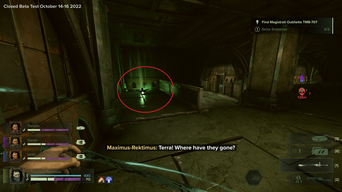 Grimoire was located where the Medkit is