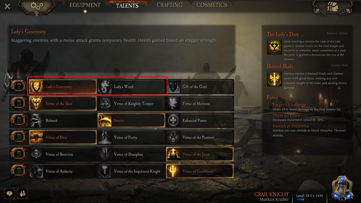 Where to find your Temporary Health talents in Vermintide 2