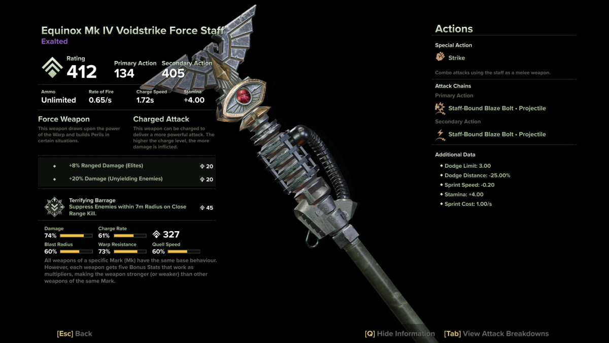 Psyker Voidstrike Force Staff in Darktide