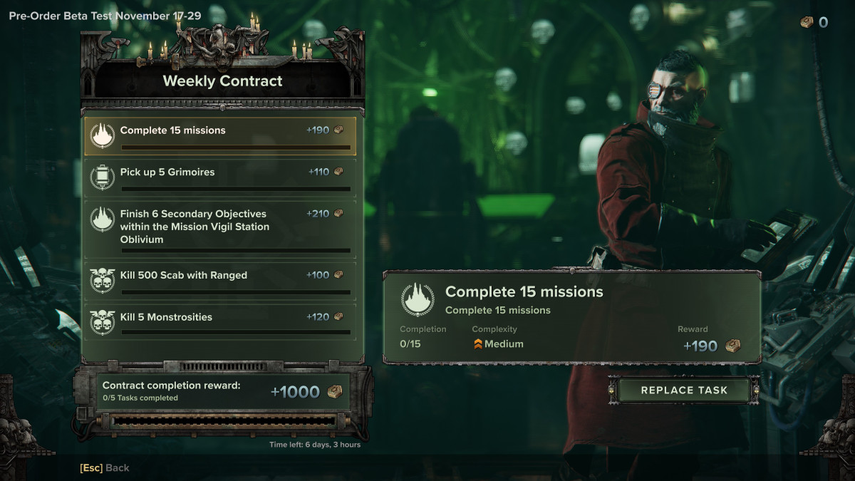 Weekly Contracts in Sire Melk's Requisitorium