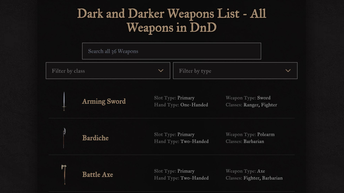 dark weapons